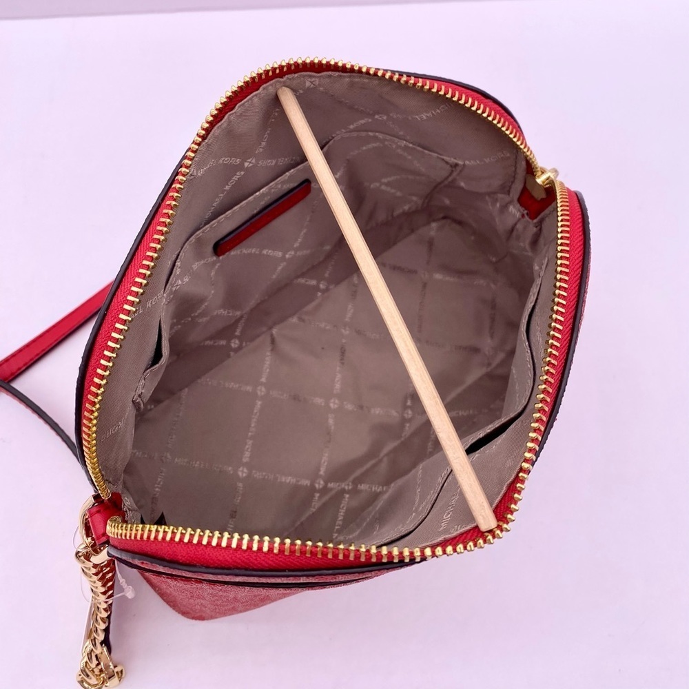 MICHAEL KORS Medium Logo Dome Crossbody Bright Red Multi - Picture 5 of 14